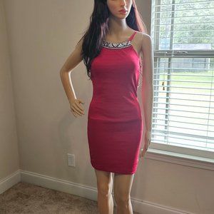 Sequin Hearts ~ Size 1 ~ Bodycon Red Mini-Dress